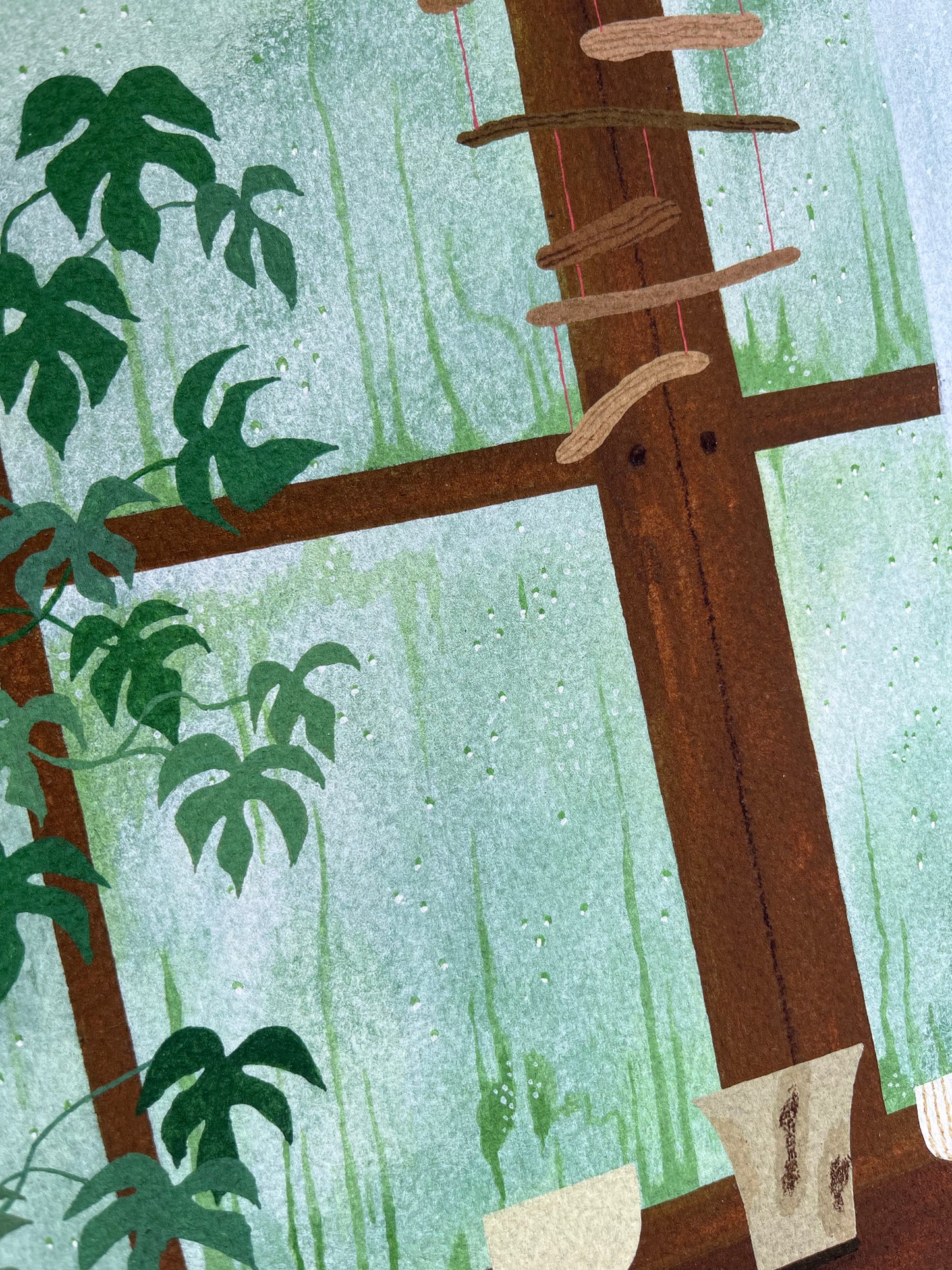 "Rainy Window With Pottery" print