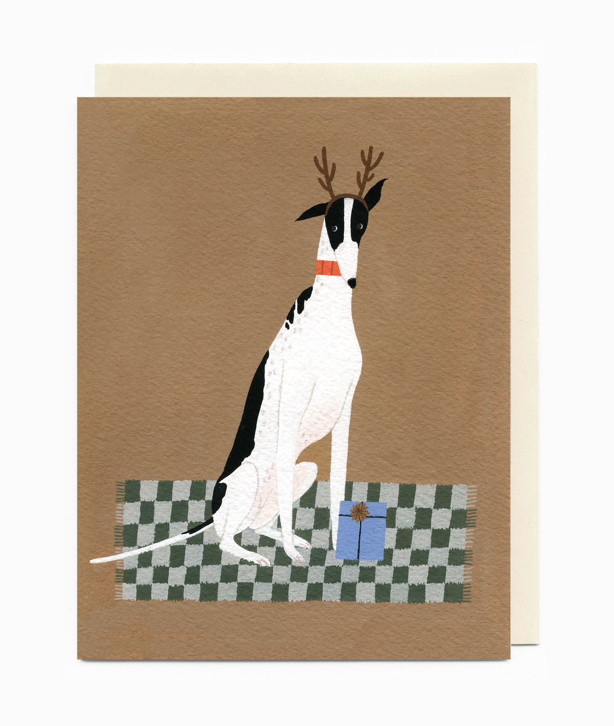 "Reindeer Hound" greeting card
