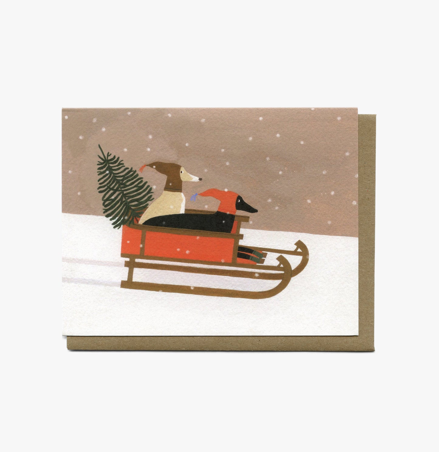 "The Sled Ride" greeting card