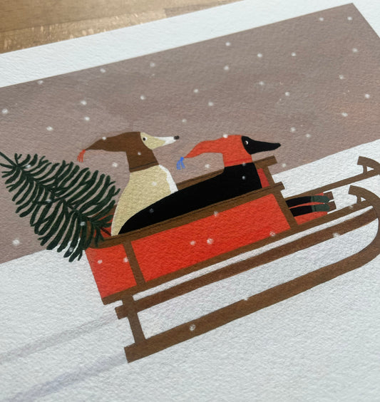 "The Sled Ride" print